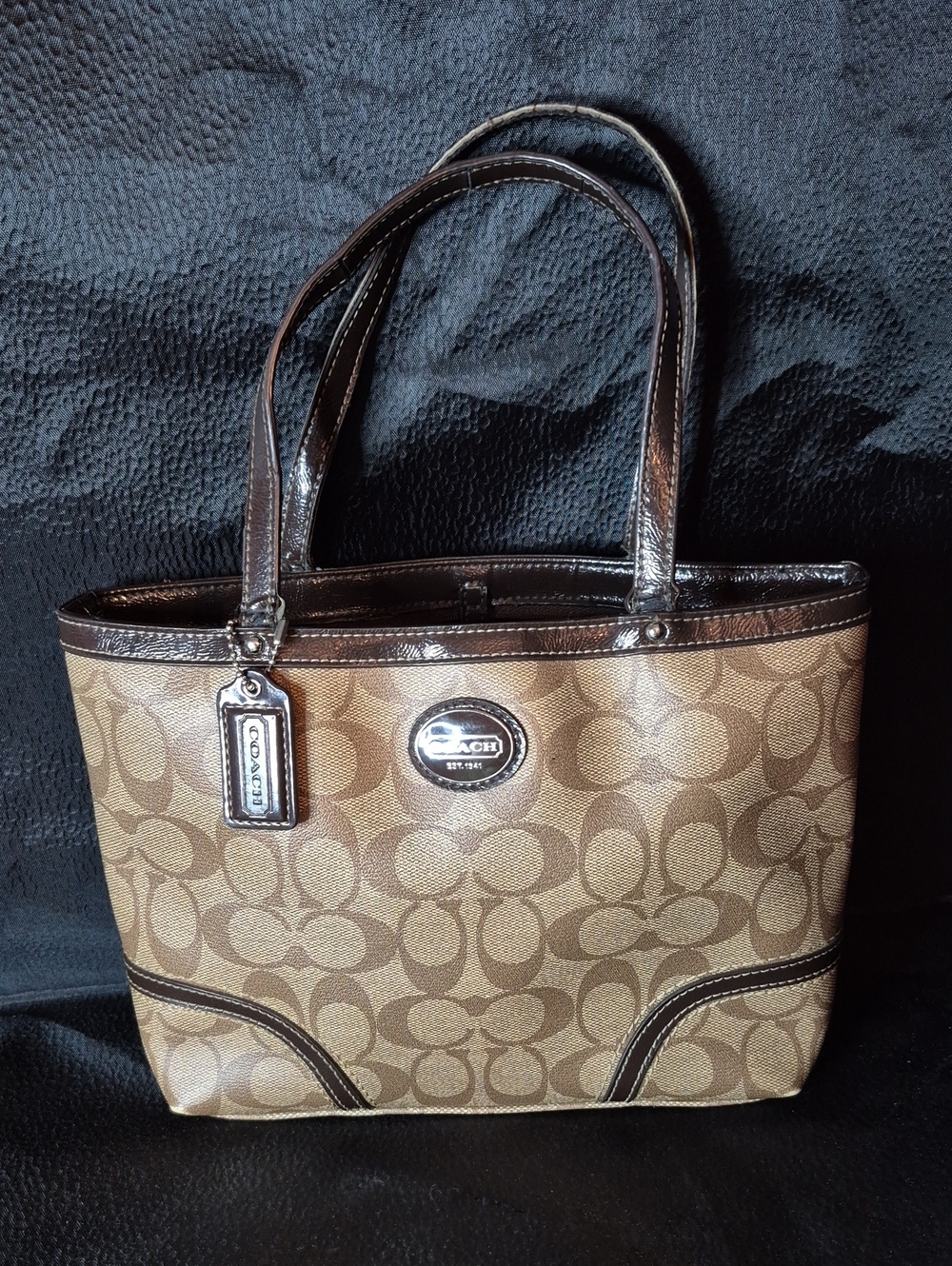 REHAB COACH Brown Signature Canvas Tote